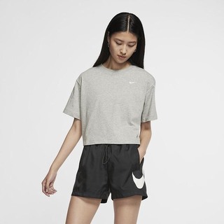 Top Nike Sportswear Essential Maneca Scurta Dama Gri Inchis Albi | OQBK-34807